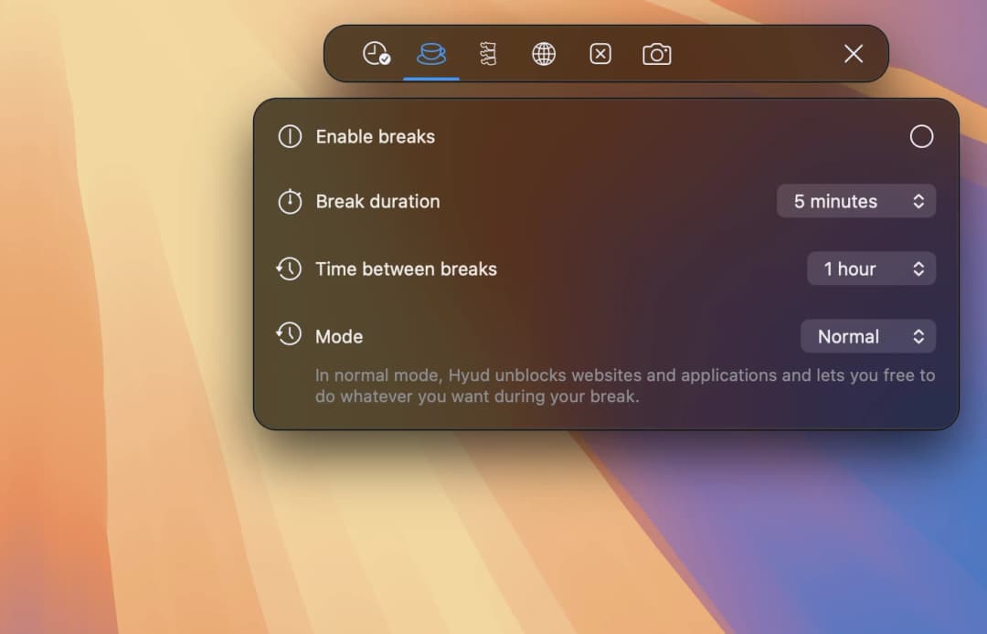Configure your own breaks