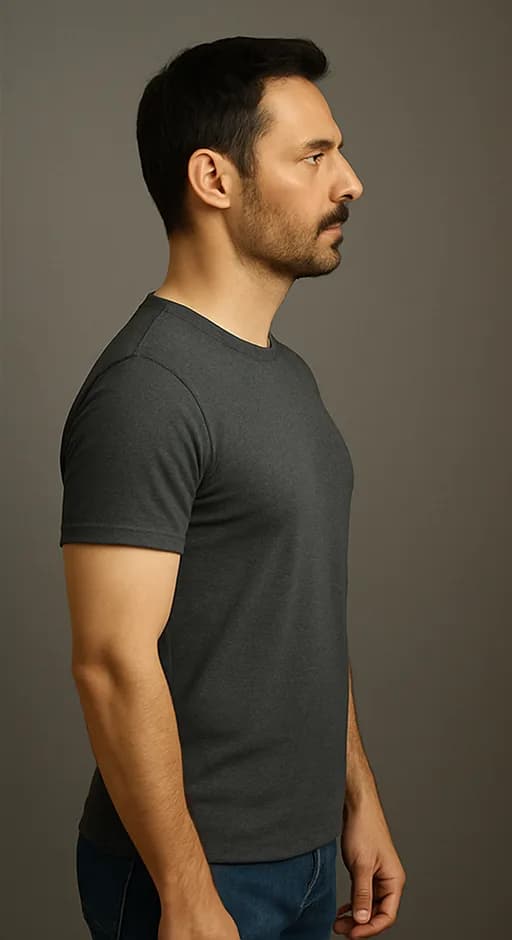 An image of a man standing straight with a good posture. He looks confident and stand tall.